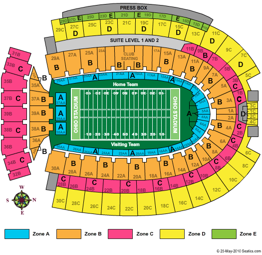 ohio stadium seating chart sports